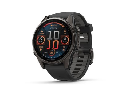 275604 garmin fenix 8 43 mm amoled sapphire carbon grey dlc titanium black pebble grey se silikonovym reminkem