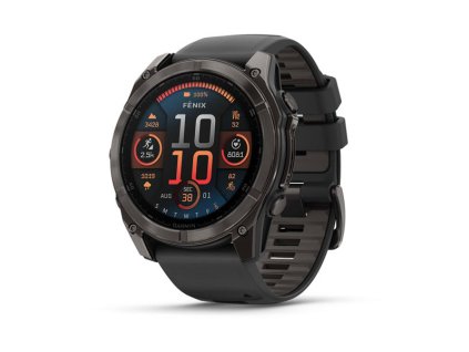 275619 garmin fenix 8 51 mm amoled sapphire carbon grey dlc s black grey silikonovym reminkem