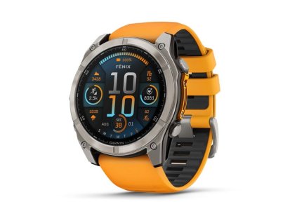 275622 garmin fenix 8 51 mm amoled sapphire titanium s orange graphite silikonovym reminkem