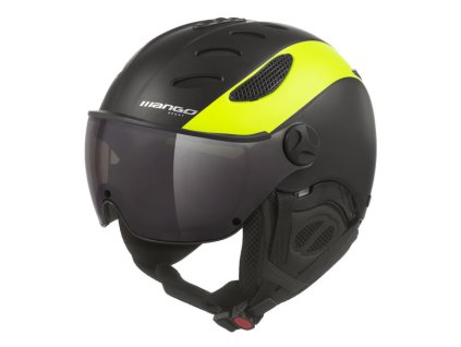 Mango - lyžařská přilba CUSNA VIP, černá/žlutá fluo mat (Velikost 55-57cm)