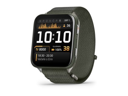 288988 garmin venu x1 moss pouzdro s titanovou zadni stranou a nylonovym reminkem comfortfit v barve moss