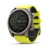 Garmin fenix 8 – 51 mm, Solar, Sapphire, Titanium s Yellow/Graphite silikonovým řemínkem