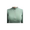 SENSOR MERINO DF dámské triko dl.rukáv zip basil green (Velikost M)