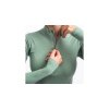 SENSOR MERINO DF dámské triko dl.rukáv zip basil green (Velikost M)