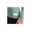 SENSOR MERINO DF dámské triko dl.rukáv zip basil green (Velikost M)