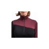 SENSOR MERINO EXTREME UP dámská mikina dl.rukáv zip černá/port red (Velikost M)