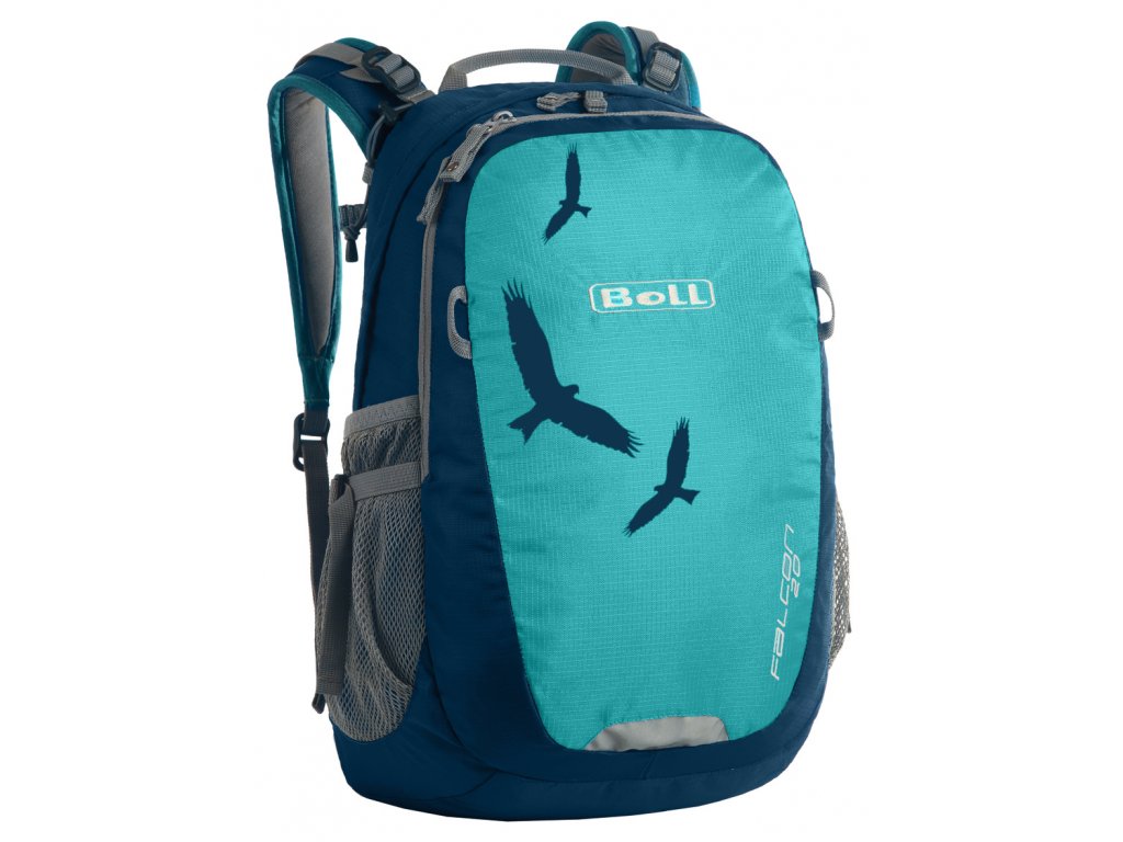Kvalitní nylonový, komfortní a propracovaný turistický batoh pro děti Boll Falcon 20L turquoise v tyrkysové barvě
