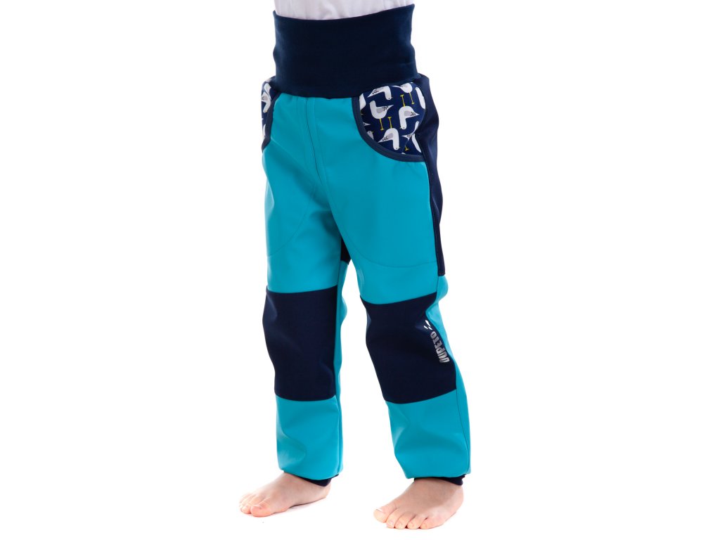 Dětské zateplené softshellové kalhoty Dupeto Racci modří - OUTDOORBABY