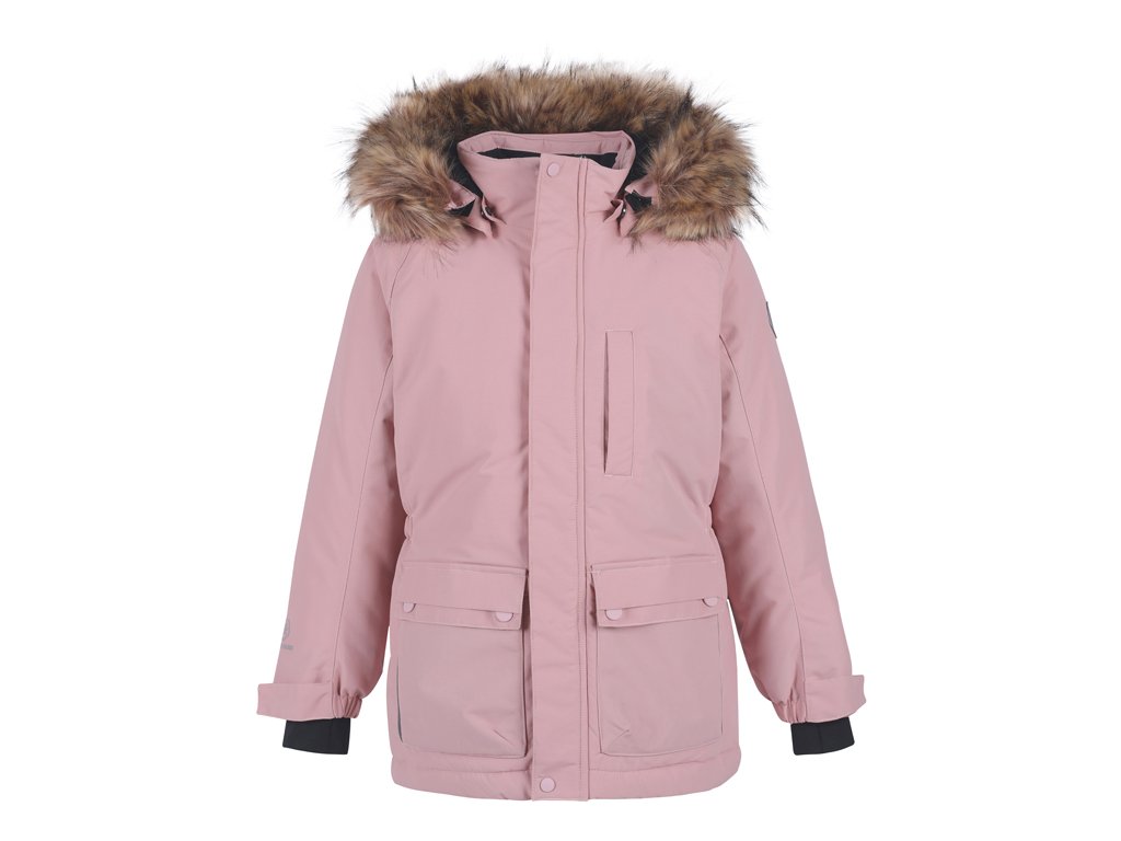 color kids parka w fake fur 0