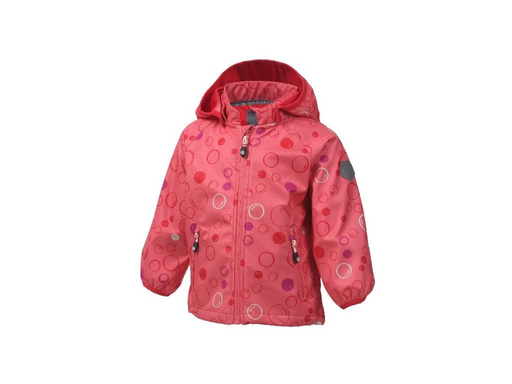 Kvalitní dětská prodyšná jarní softshellová bunda s kapucí a reflexními prvky Color Kids Veast - Sugar coral ve světle růžové barvě