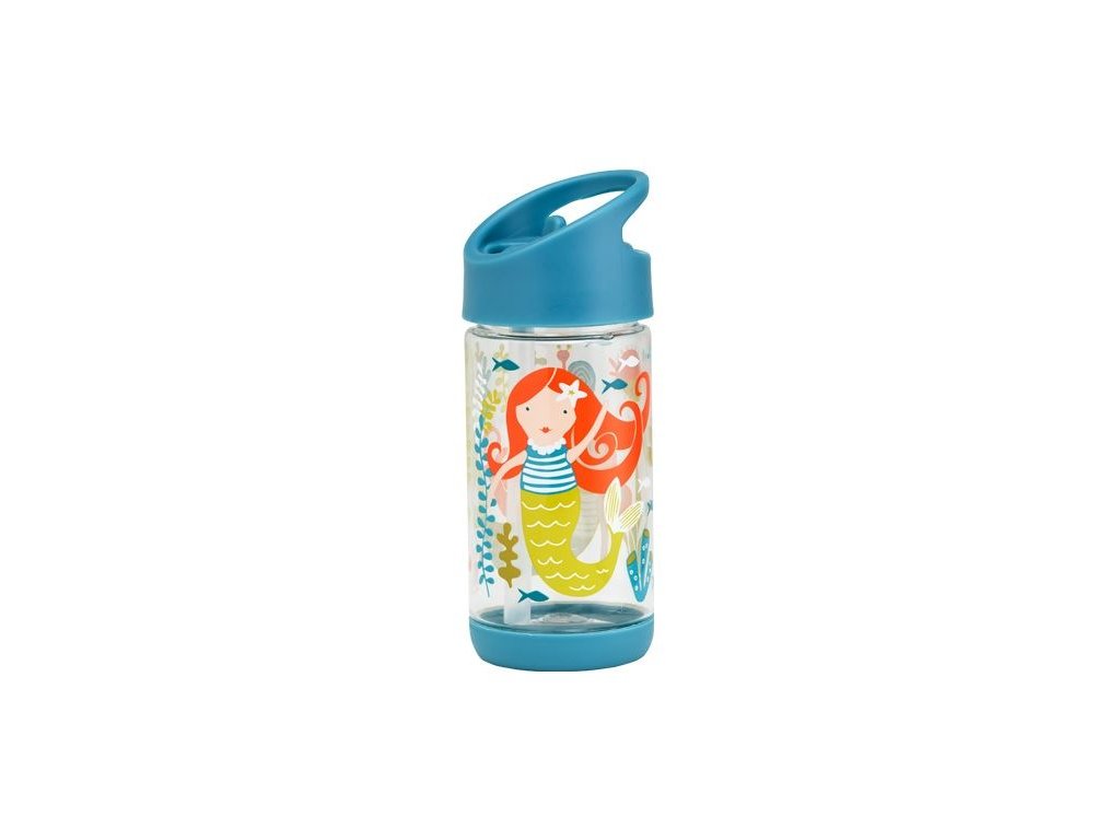 Kvalitní dětská lahvička s karabinou je vyrobena z vysoce kvalitního tritanu Sugarbooger Flip and Sip - Isla the Mermaid v modré barvě