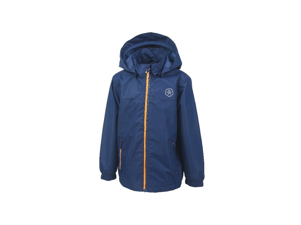 Kvalitní dětská nepromokavá bunda s membránou, kapucí a reflexními prvky Color Kids Thinus - Estate blue v tmavě modré barvě