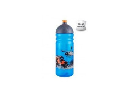 Kvalitní plastová dětská láhev bez BPA Zdravá láhev Jeep 0,7 l v modré barvě