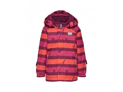 Kvalitní dětská zimní zateplená bunda s odnímatelnou kapucí a reflexními prvky LEGO® Wear Tec Josie 773 v červené barvě 