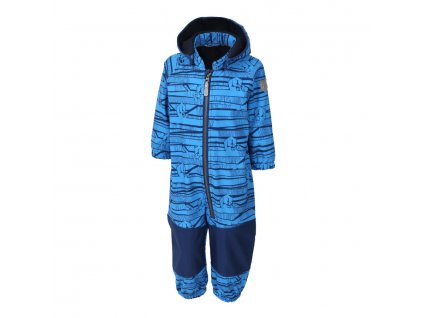 Kvalitní dětský zimní softshellový overal s odnímatelnou kapucí a reflexními prvky Color Kids Kajo french blue v modré barvě