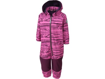 Kvalitní dětský zimní softshellový overal s odnímatelnou kapucí a reflexními prvky Color Kids Kajo phlox pink v růžové barvě