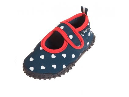 Kvalitní letní dívčí boty do vody Playshoes,modré se srdíčky.