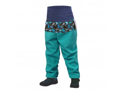 Unuo batolecí softshellové kalhoty s fleecem smaragdoví pejsci
