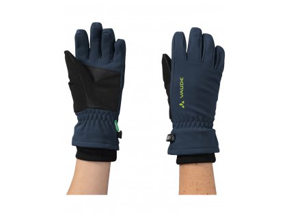 Dětské softshellové rukavice Vaude Rondane Dark sea / green