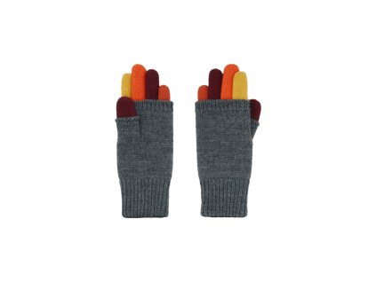 Dětské pletené rukavice Maximo oranžovo - šedé