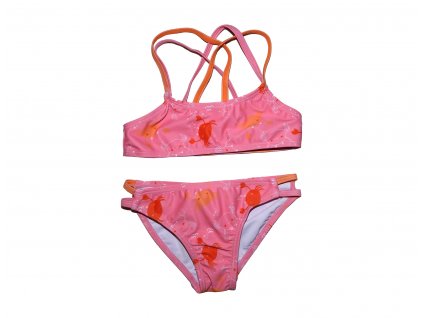 Dívčí dvoudílné plavky Losan růžoví krabi