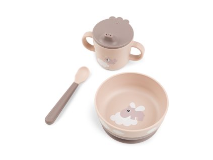 4306 foodie prvni jidelni set happy clouds ruzovy