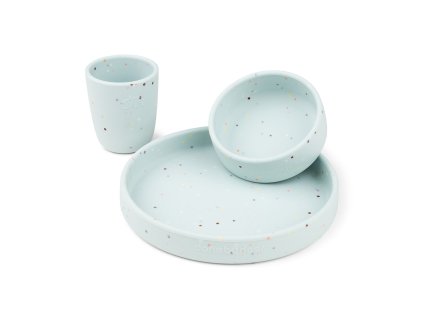 3971 silikonovy jidelni set confetti modra