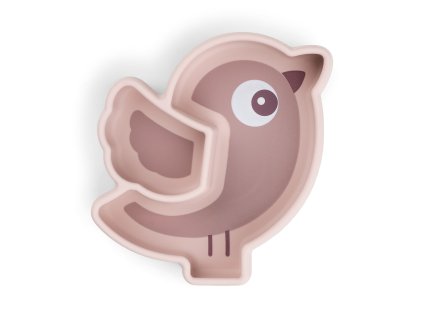 4410 5 silikonovy talir stick and stay birdie ruzovy