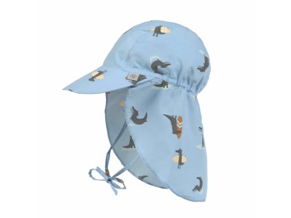 LÄSSIG Sun Protection Flap Hat Crocodile Sky Blue