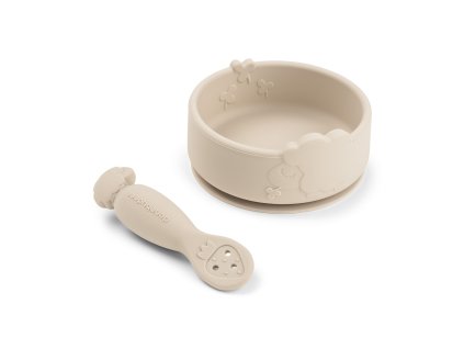 56495 silikonova stick stay miska a lzicka sheepy piskova