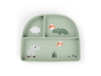 56522 1 stick and stay jidelni talir playground zeleny