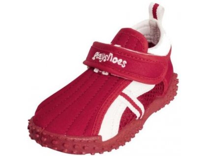 Kvalitní dětské lehké a prodyšné boty do vody Playshoes s přezkou červené 