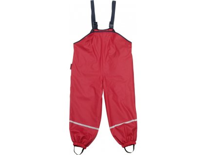 Kvalitní dětské nepromokavé kalhoty do deště s laclem Playshoes v červené barvě