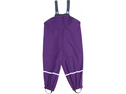 Kvalitní dětské nepromokavé kalhoty do deště s laclem Playshoes v tmavě fialové barvěKvalitní dětské nepromokavé kalhoty do deště s laclem Playshoes v tmavě fialové barvě