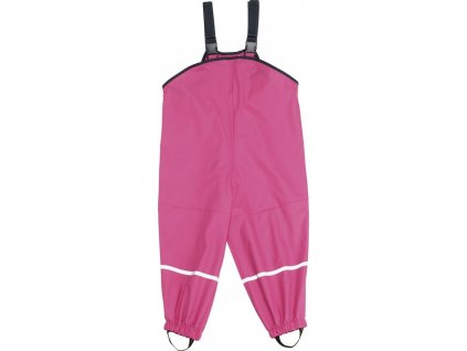 Kvalitní dětské nepromokavé kalhoty do deště s laclem Playshoes v tmavě růžové barvě 