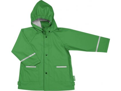 Kvalitní dětská nepromokavá jarní bunda (pláštěnka) s kapucí a reflexními prvky Playshoes v zelené barvě