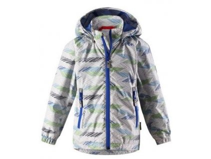 Kvalitní dětská nepromokavá bunda s membránou, kapucí a reflexními prvky Reima Zigzag - Light grey ve světle šedé barvě