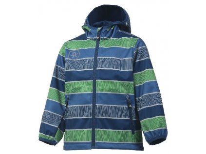Kvalitní dětská prodyšná jarní softshellová bunda s kapucí a reflexními prvky Color Kids Tadimir - Jeans blue v modré barvě