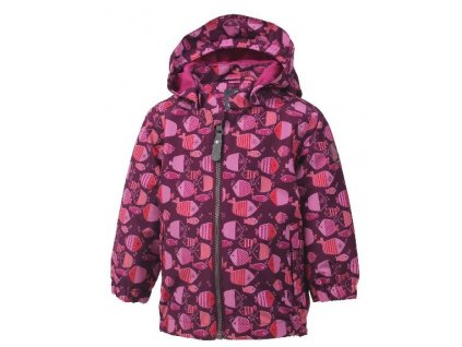 Kvalitní dětská nepromokavá jarní outdoorová bunda s kapucí a reflexními prvky Color Kids Torke - Magenta purple ve vínové barvě