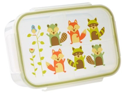 Kvalitní dětská svačinová krabička s třemi oddělenými částmi a bez BPA Sugarbooger Good Lunch box - What did the Fox Eat