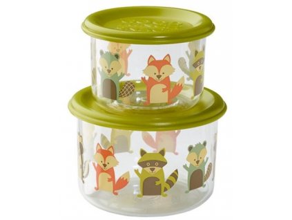 Kvalitní dětský set dvou svačinových krabiček bez BPA Sugarbooger Good Lunch snack containers - What did the Fox Eat