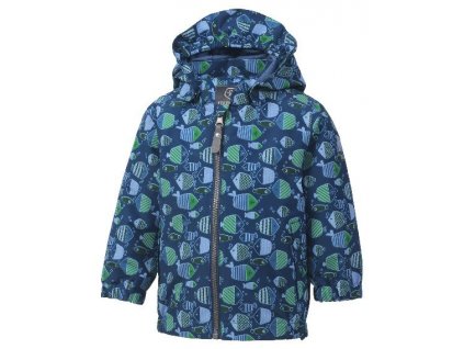 Kvalitní dětská nepromokavá jarní outdoorová bunda s kapucí a reflexními prvky Color Kids Torke - Estate blue v modré barvě