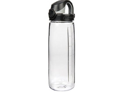 Kvalitní dětská plastová láhev bez BPA Nalgene OTF 650 ml čirá - černé víčko