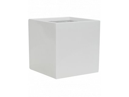 Moderní květináč Fiberstone Square Glossy White