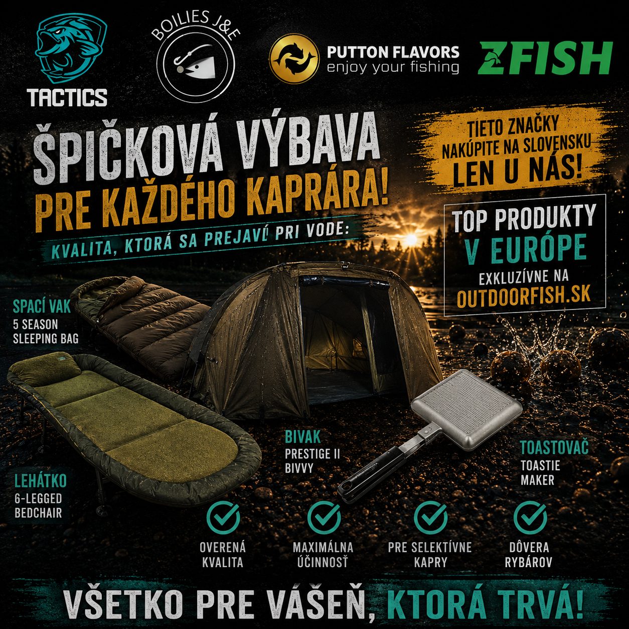 Ako si vybrať správny bivak, lehátko, spacák a doplnky na rybačku