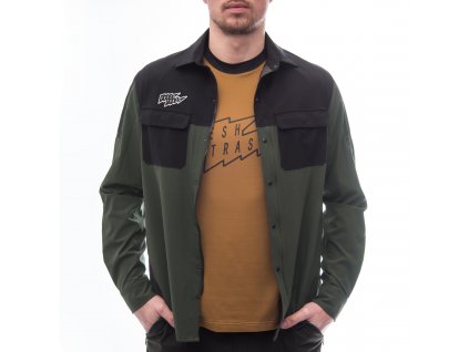 Fresh Trash Men´s Rider Long Sleeve Shirt olive green/black