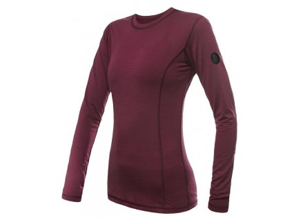 SENSOR MERINO AIR dámské triko dl.rukáv port red