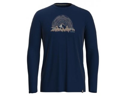 Smartwool NEVER SUMMER MOUNTAINS GRAPHIC LS TEE deep navy