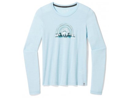 Smartwool W NEVER SUMMER MOUNTAINS GRAPHIC LS TEE winter sky heather