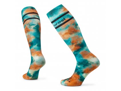 Smartwool W SKI FULL CUSHION TIE DYE PRINT OTC cascade green